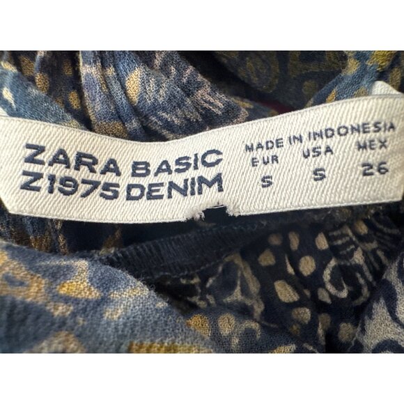 2/$30 ZARA Basic S Blue & Gold Sleeveless Backless Halter Midi Dress - Picture 6 of 16